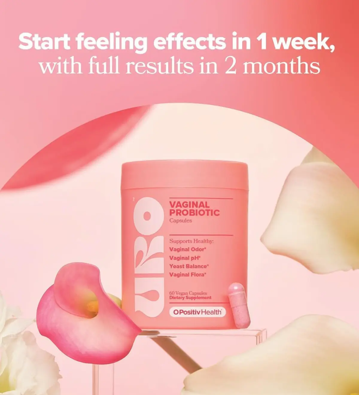 O Positiv URO Vaginal Probiotics for Women (60 Capsules) - Image 3