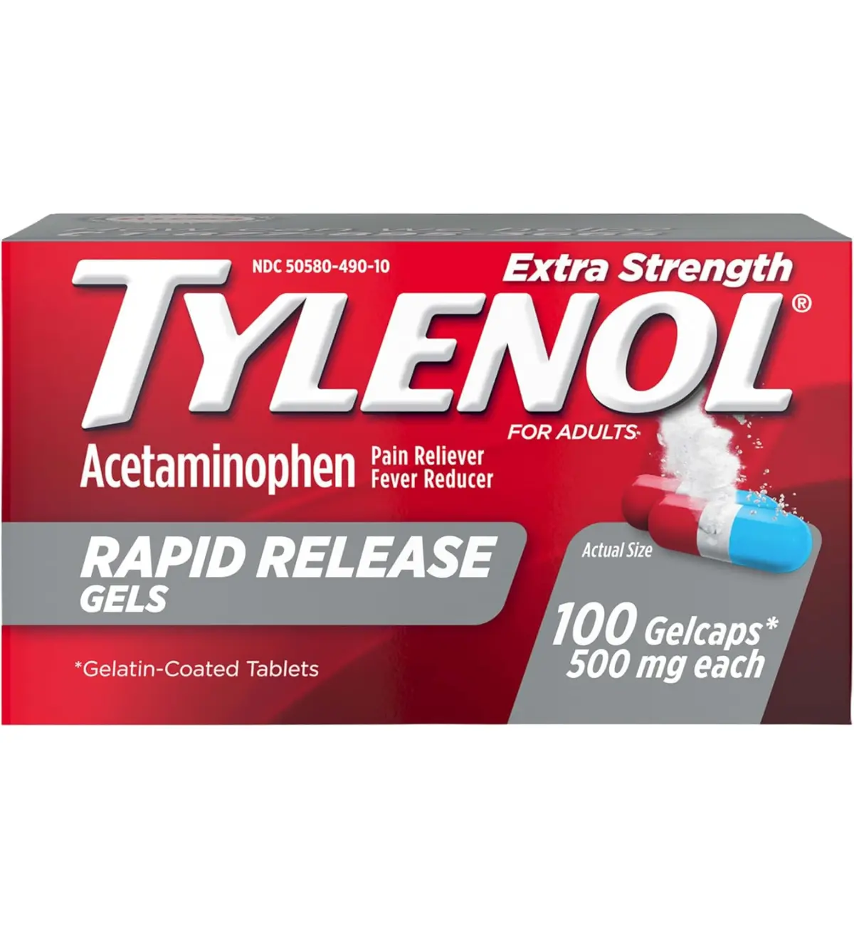 Tylenol Rapid Release Extra Strength Gelcaps 500 mg (100 Count)