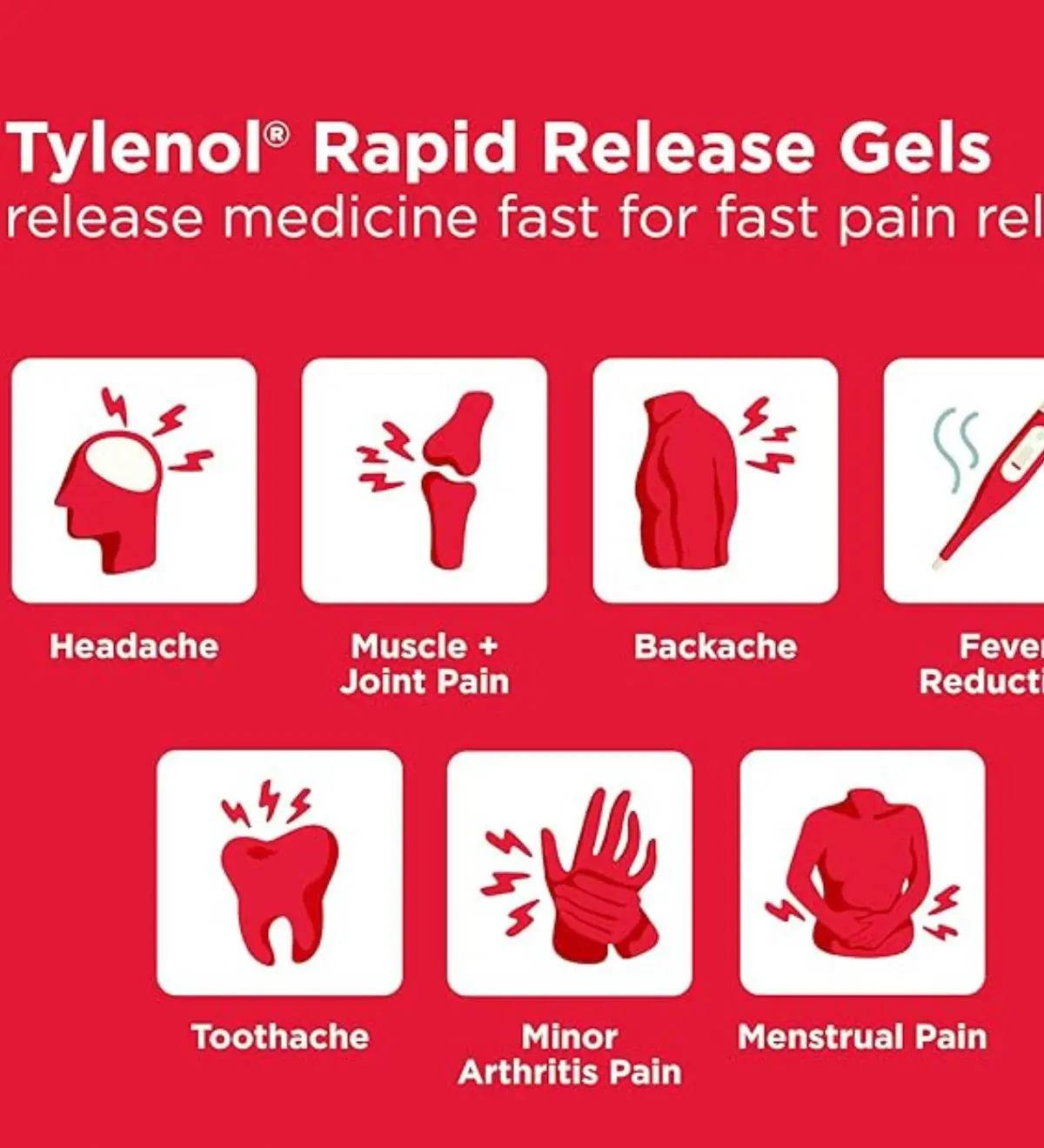 Tylenol Rapid Release Extra Strength Gelcaps 500 mg (100 Count) - Image 2