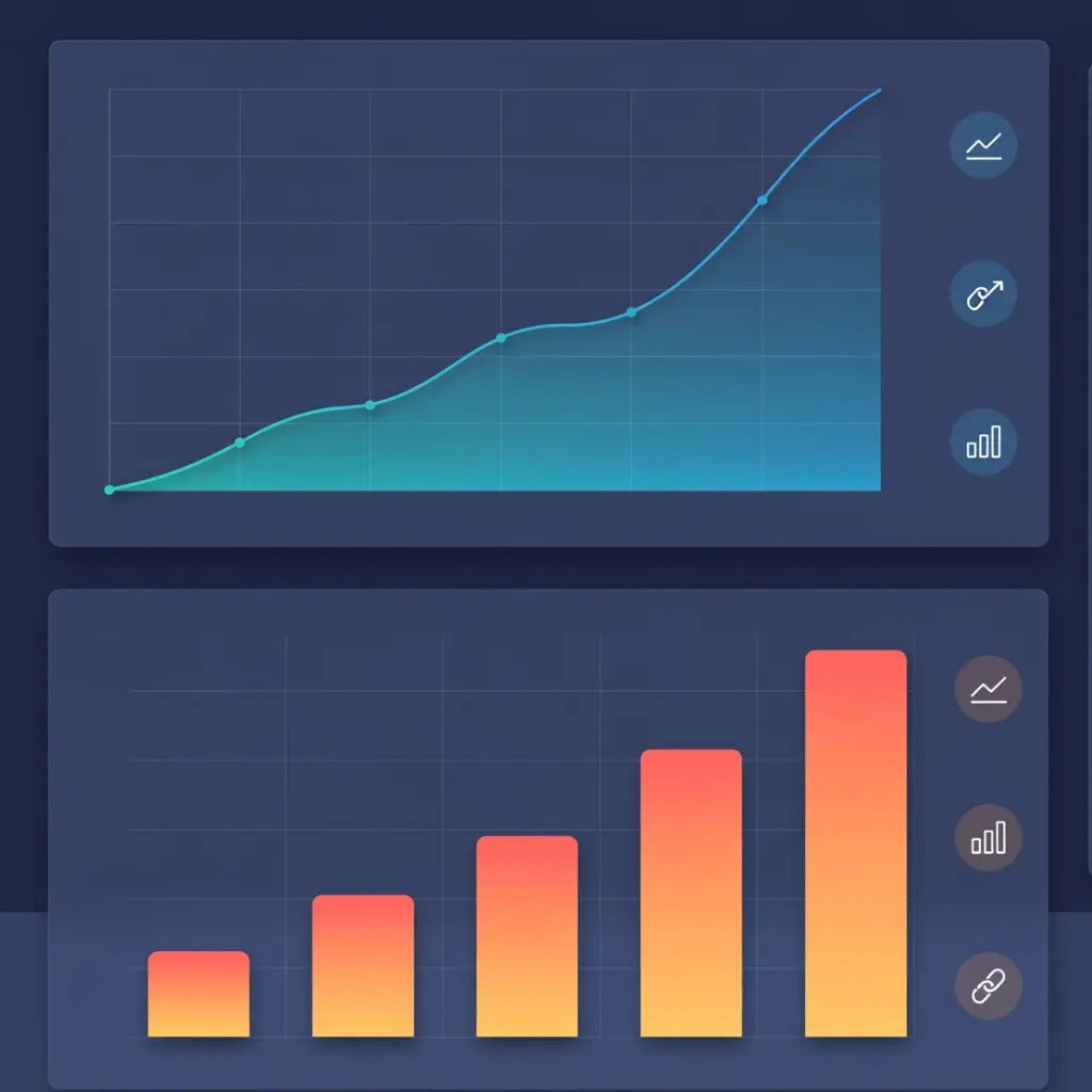 Charts showing rising conversions and falling cost per lead after PPC campaign optimization